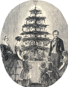 Queen Victoria and Prince Albert celebrating Christmas